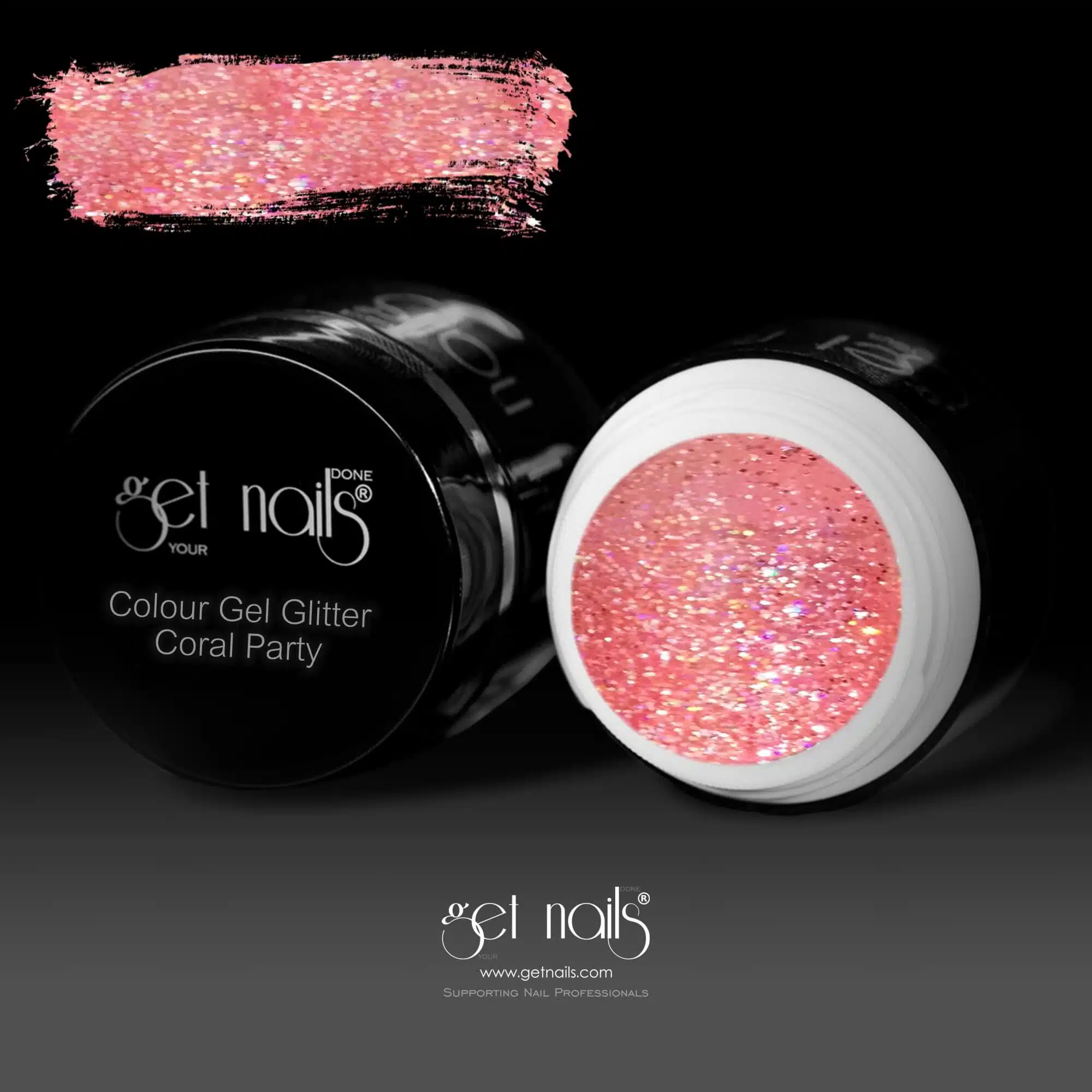 Get Nails Austria - Gel Colorato Glitter Coral Party 5g