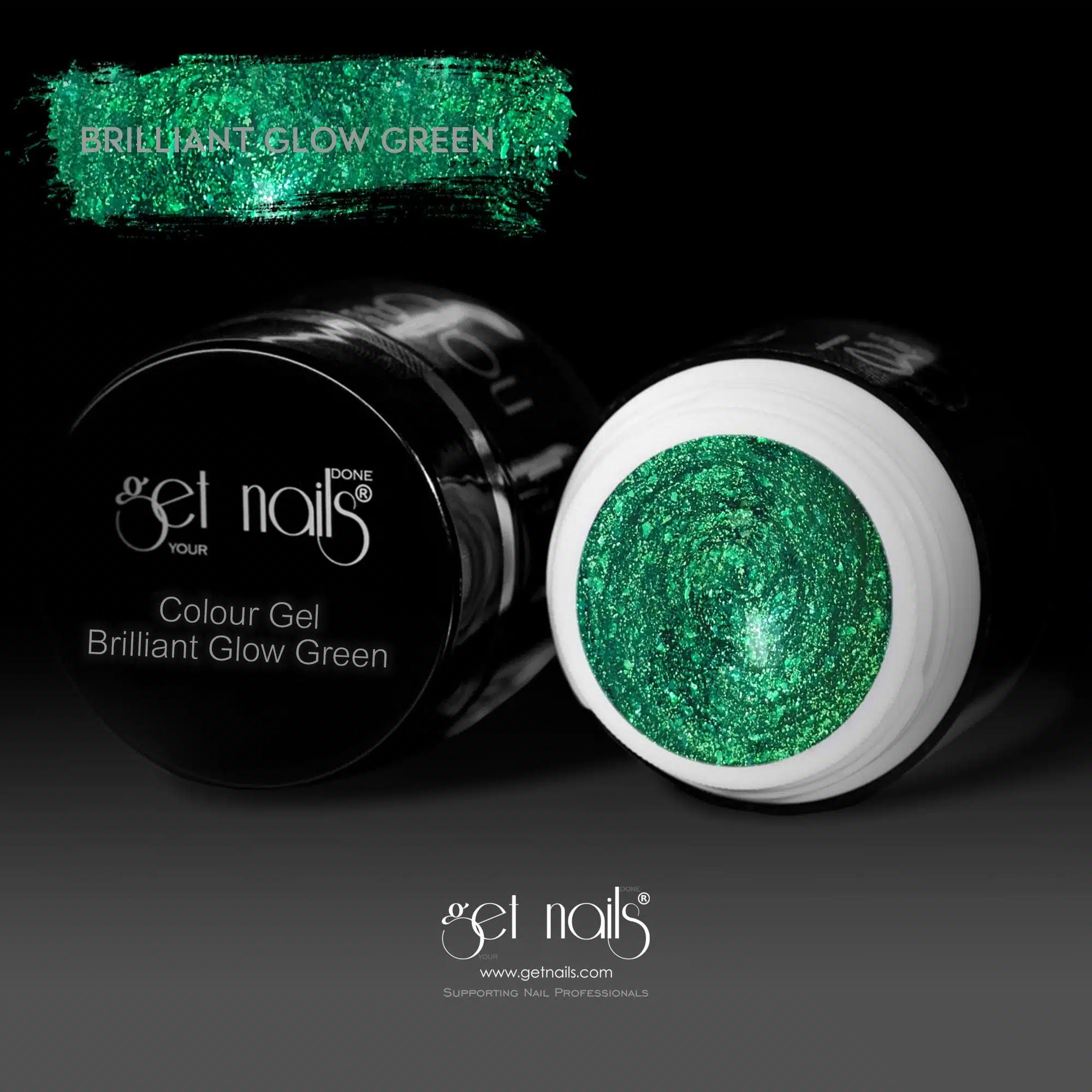 Get Nails Austria - Цветной гель Brilliant Glow Green 5g-min