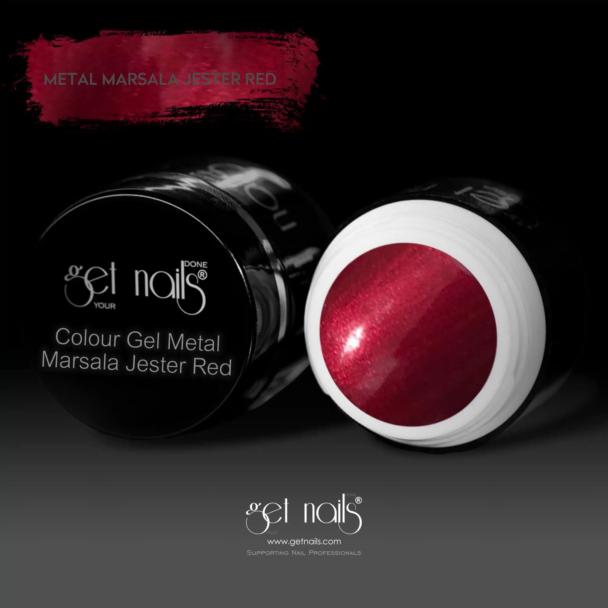 Get Nails Austria - Цветной гель металлик Marsala Jester Red 5g