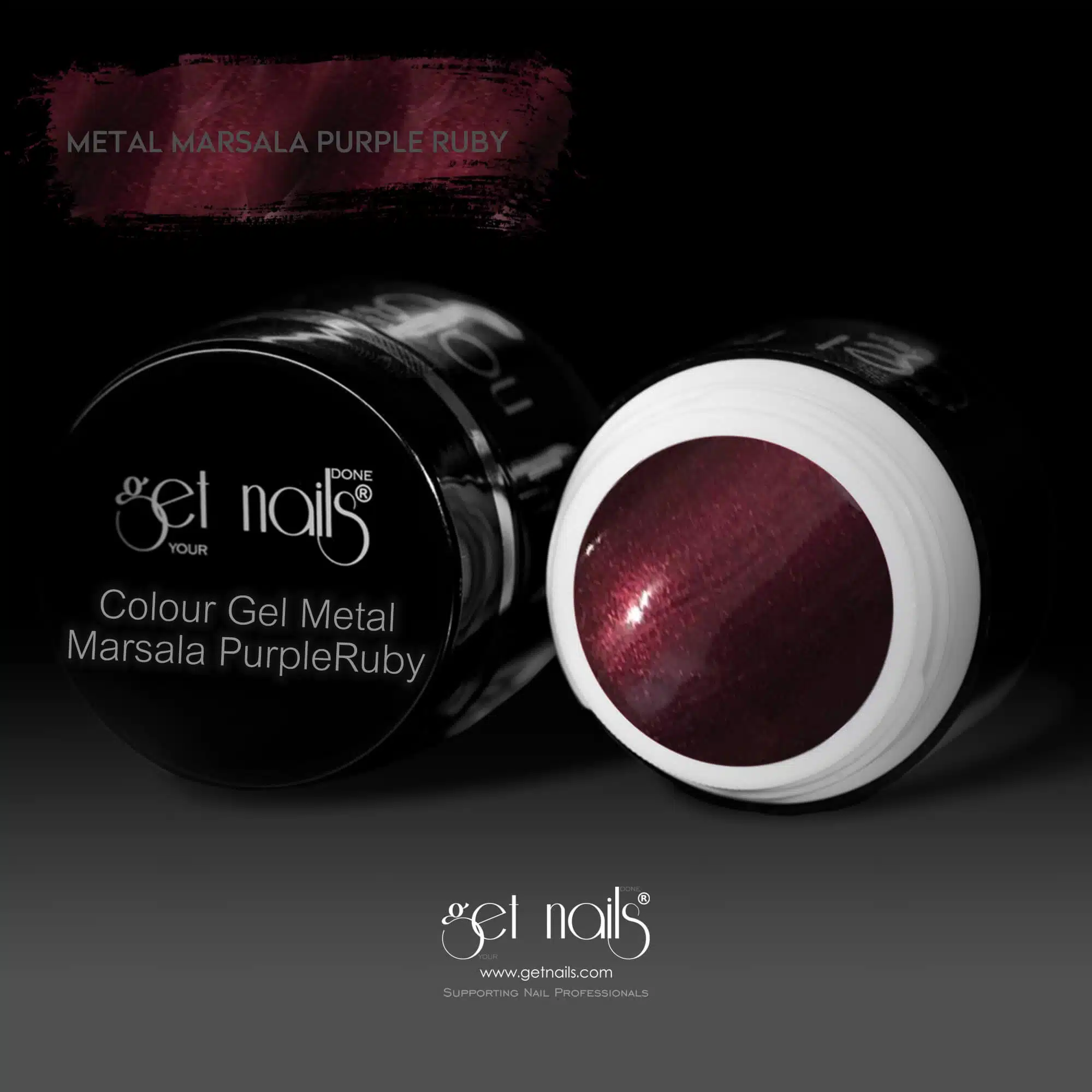 Get Nails Austria - Цветной гель металлик Марсала Фиолетовый Рубиновый 5г