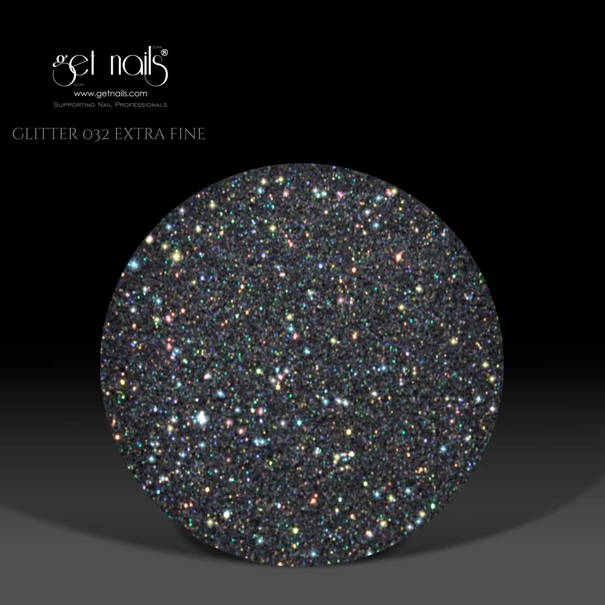 Get Nails Austria — Glitter 032 Угольно-радужный