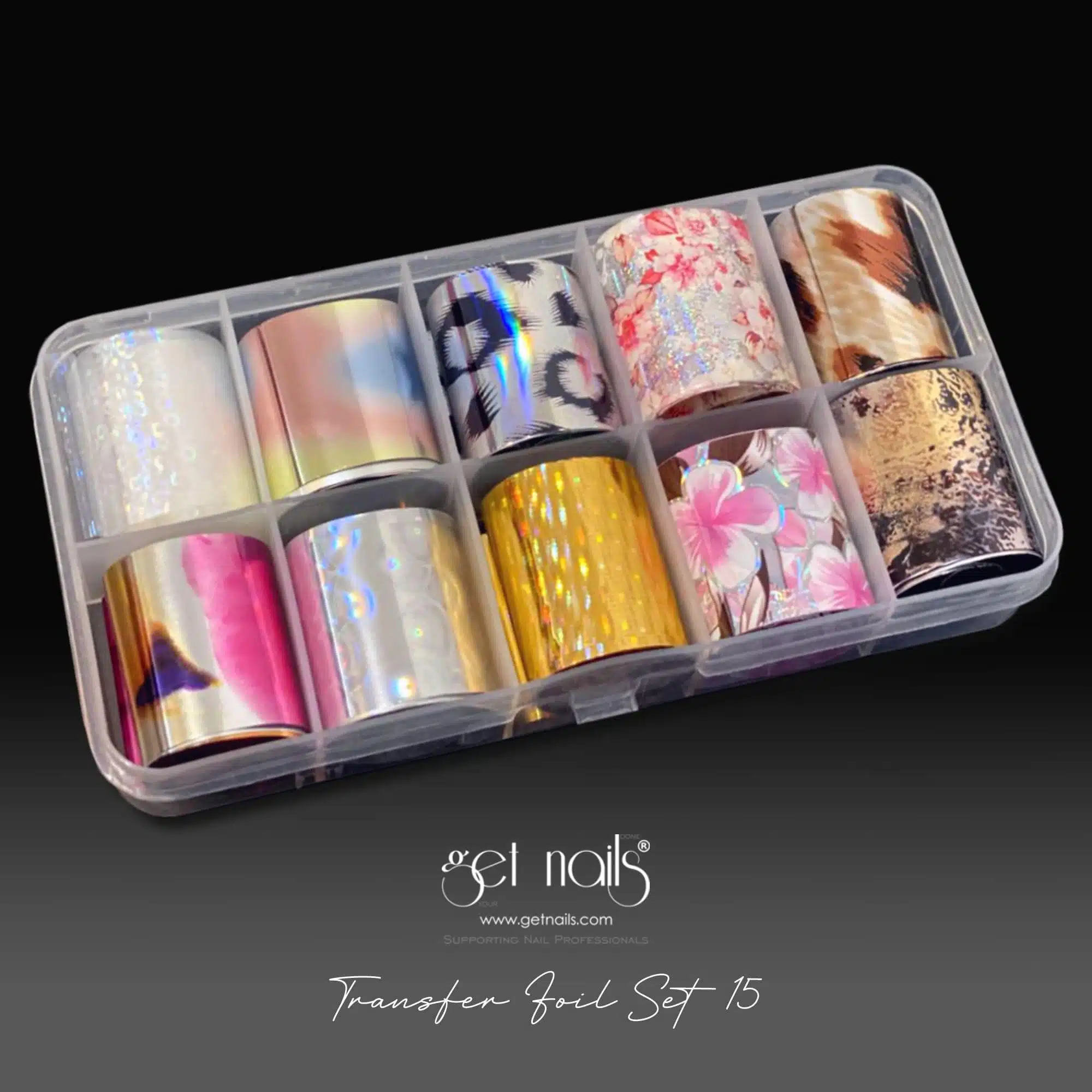 Get Nails Austria - Set folie de transfer 15 model multiplu