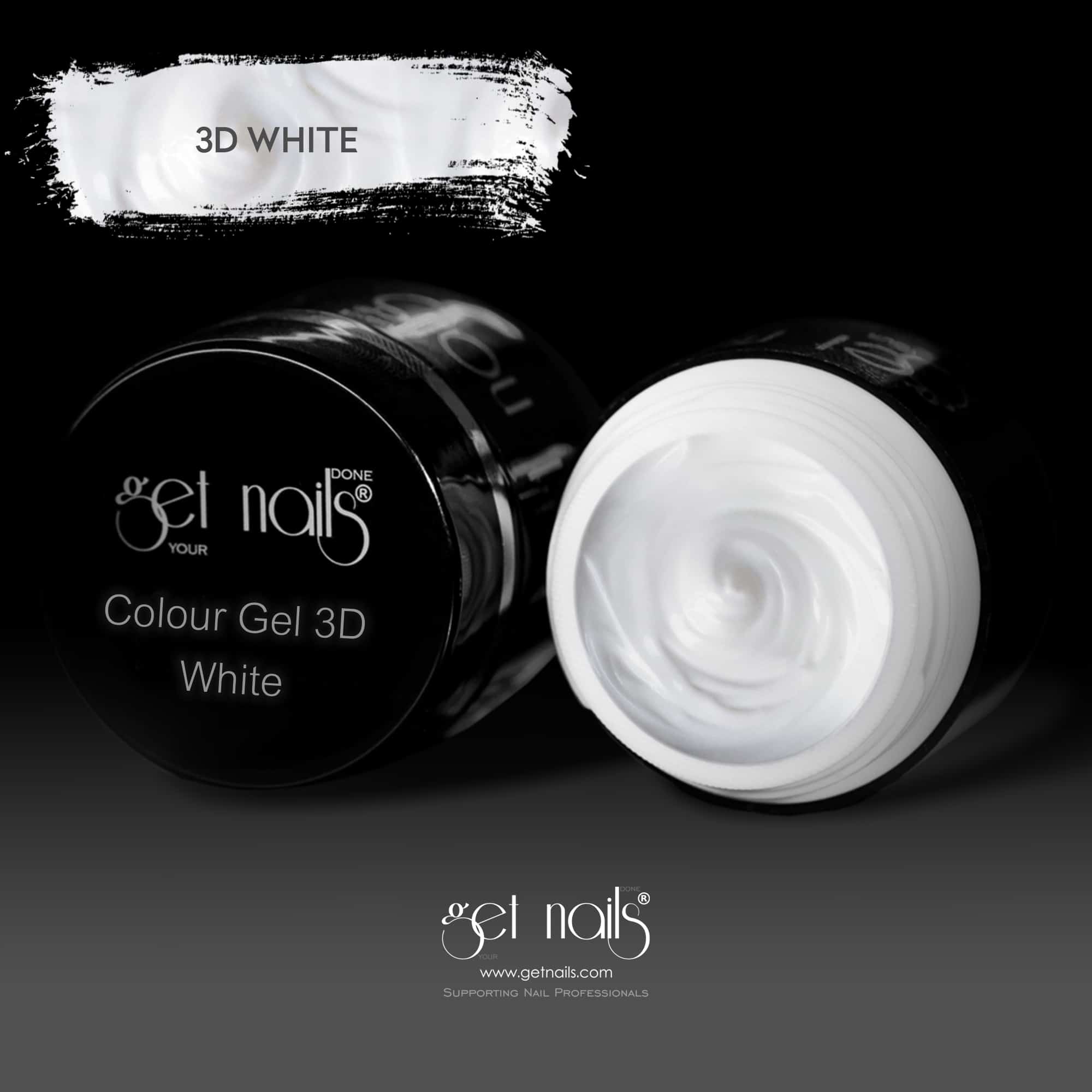 Get Nails Austria - Цветной гель 3D White 5g