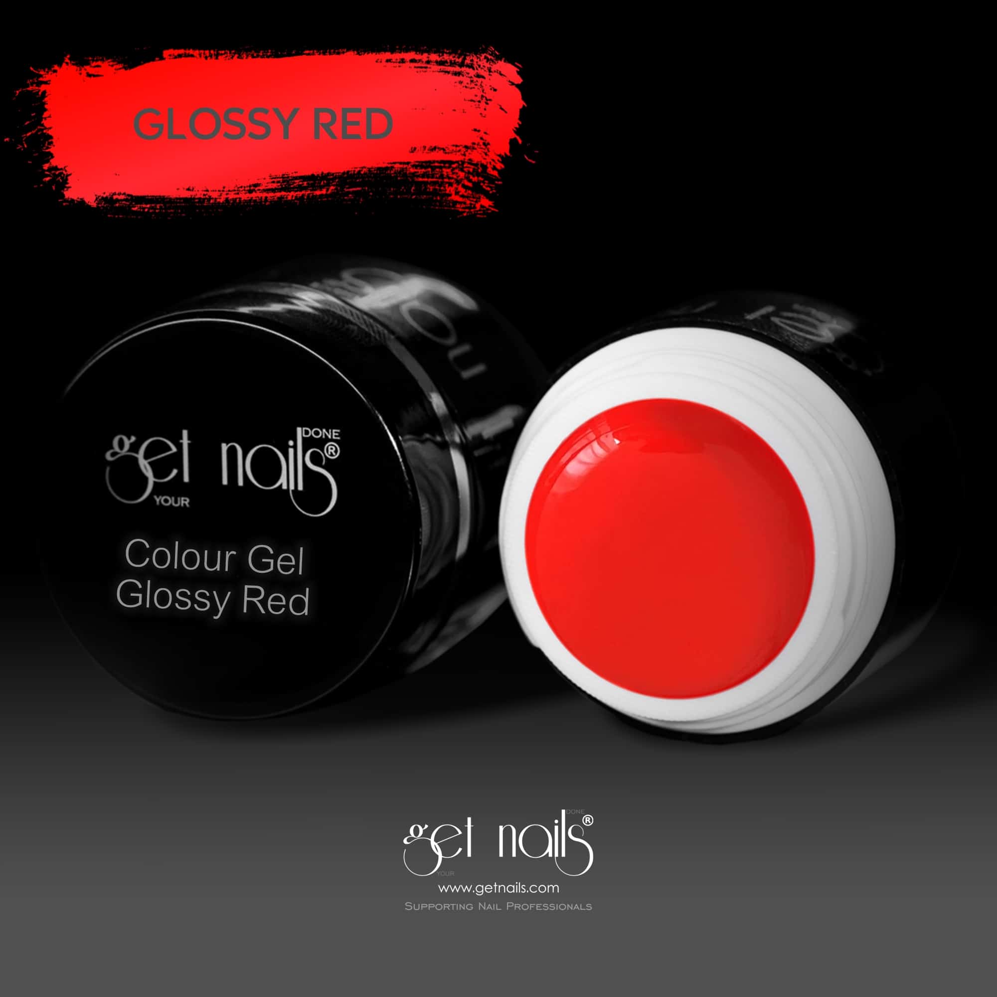 Get Nails Austria - Цветной гель глянцевый красный 5г