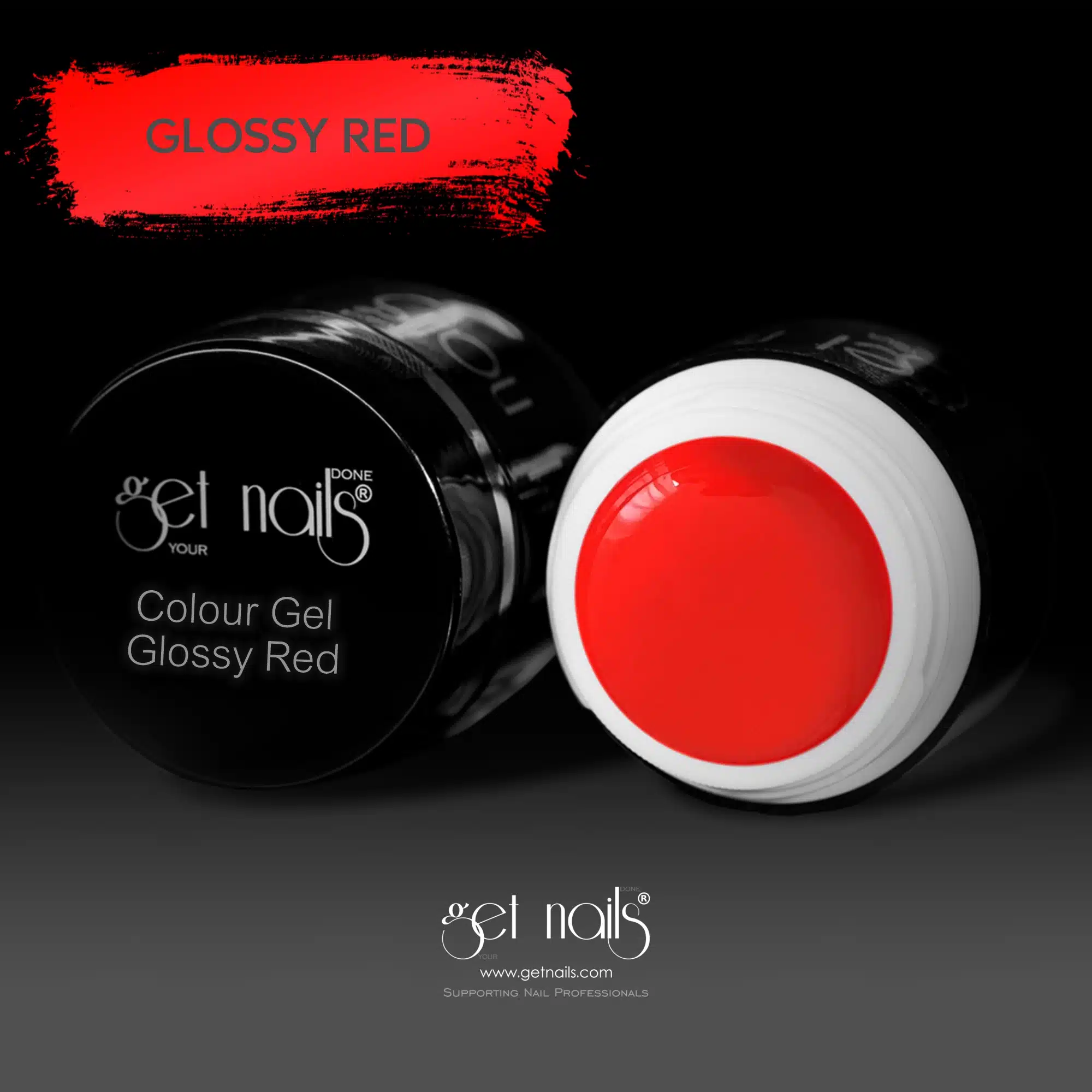 Get Nails Austria - Цветной гель глянцевый красный 5г