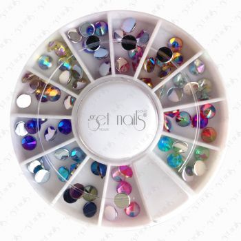 Get Nails Austria - Strass Mix Multicolour AB 4mm, kerékben