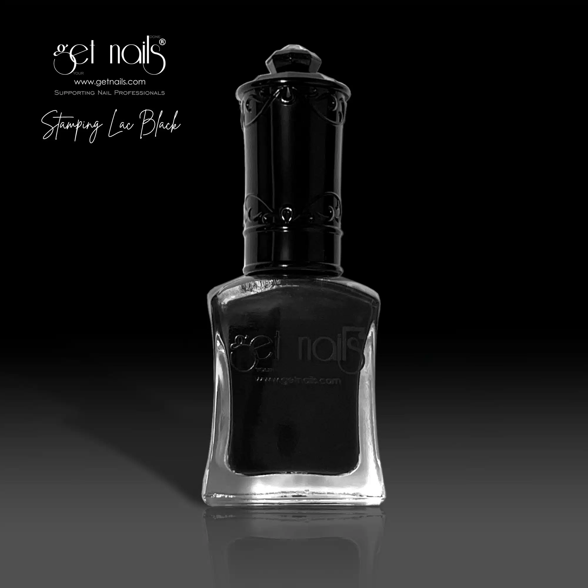 Get Nails Austria - Лак для стемпинга черный 15мл