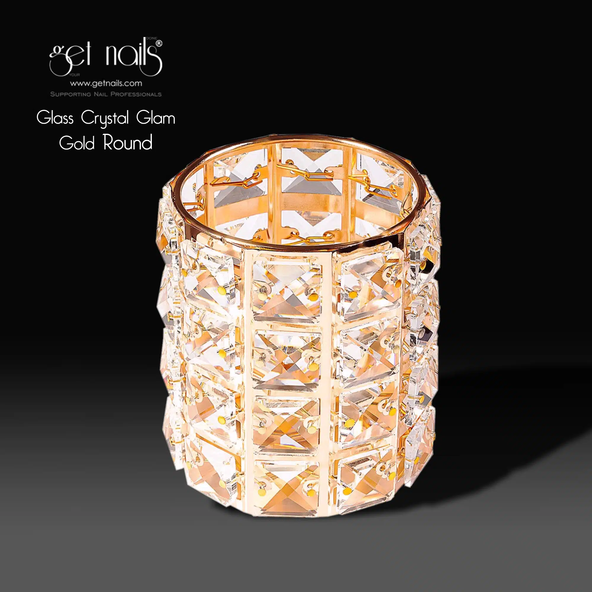 Get Nails Austria - sticlă de cristal auriu strălucitor rotund