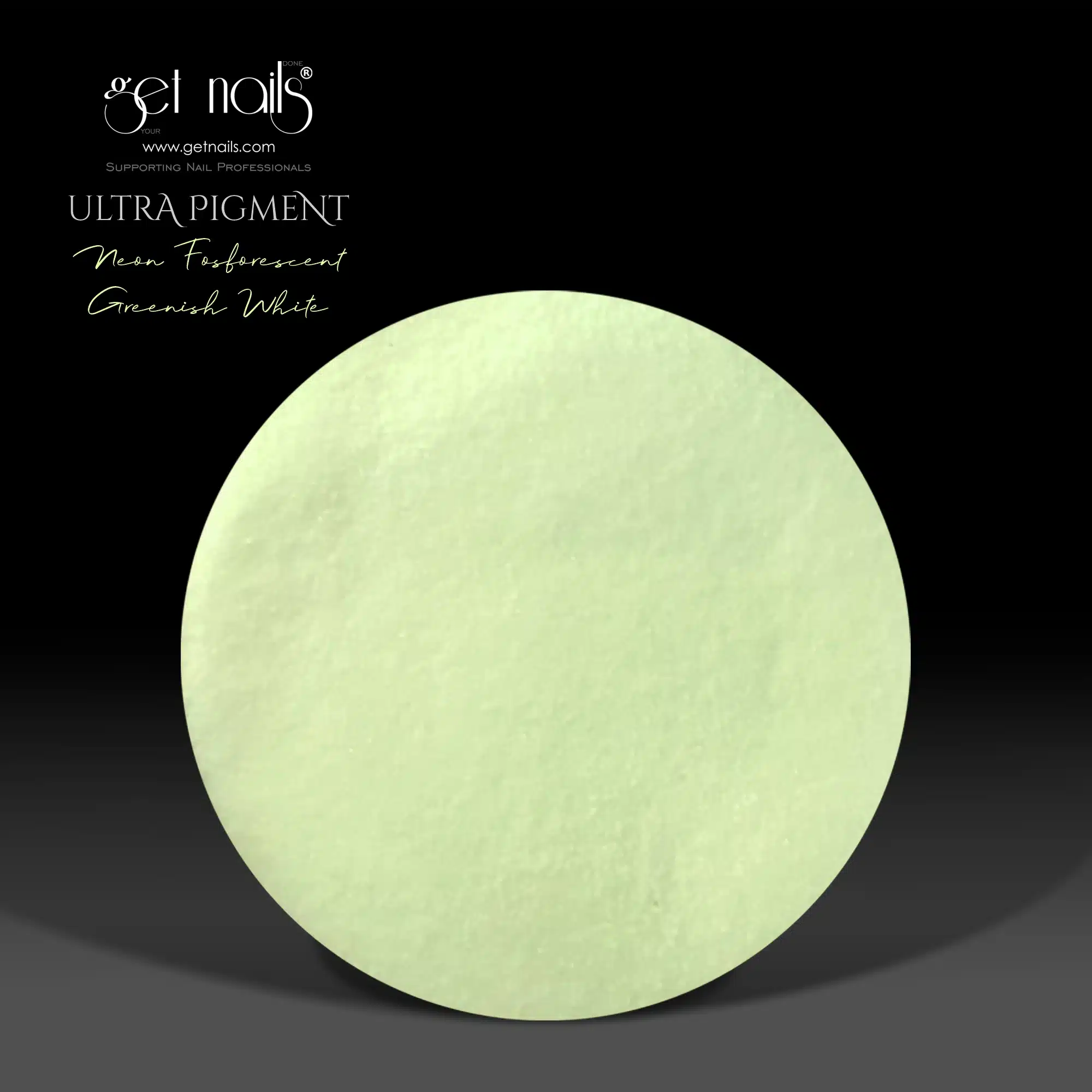 Get Nails Austria - Ультрапигмент неоновый фосфоресцентный зеленовато-белый 5г