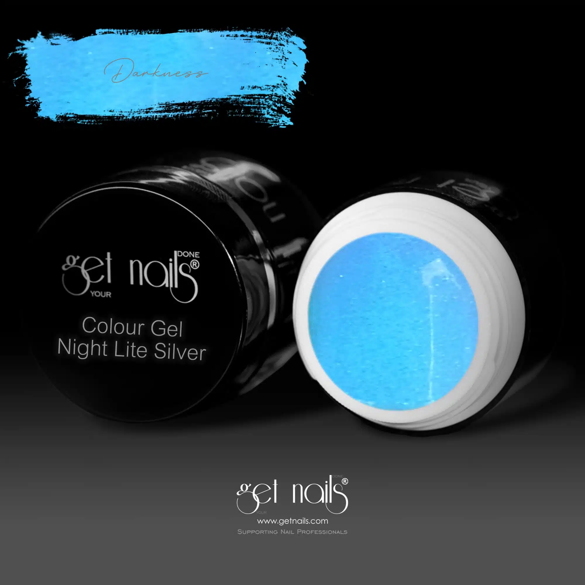 Get Nails Austria - Night Lite Color Gel Silver 5г темный