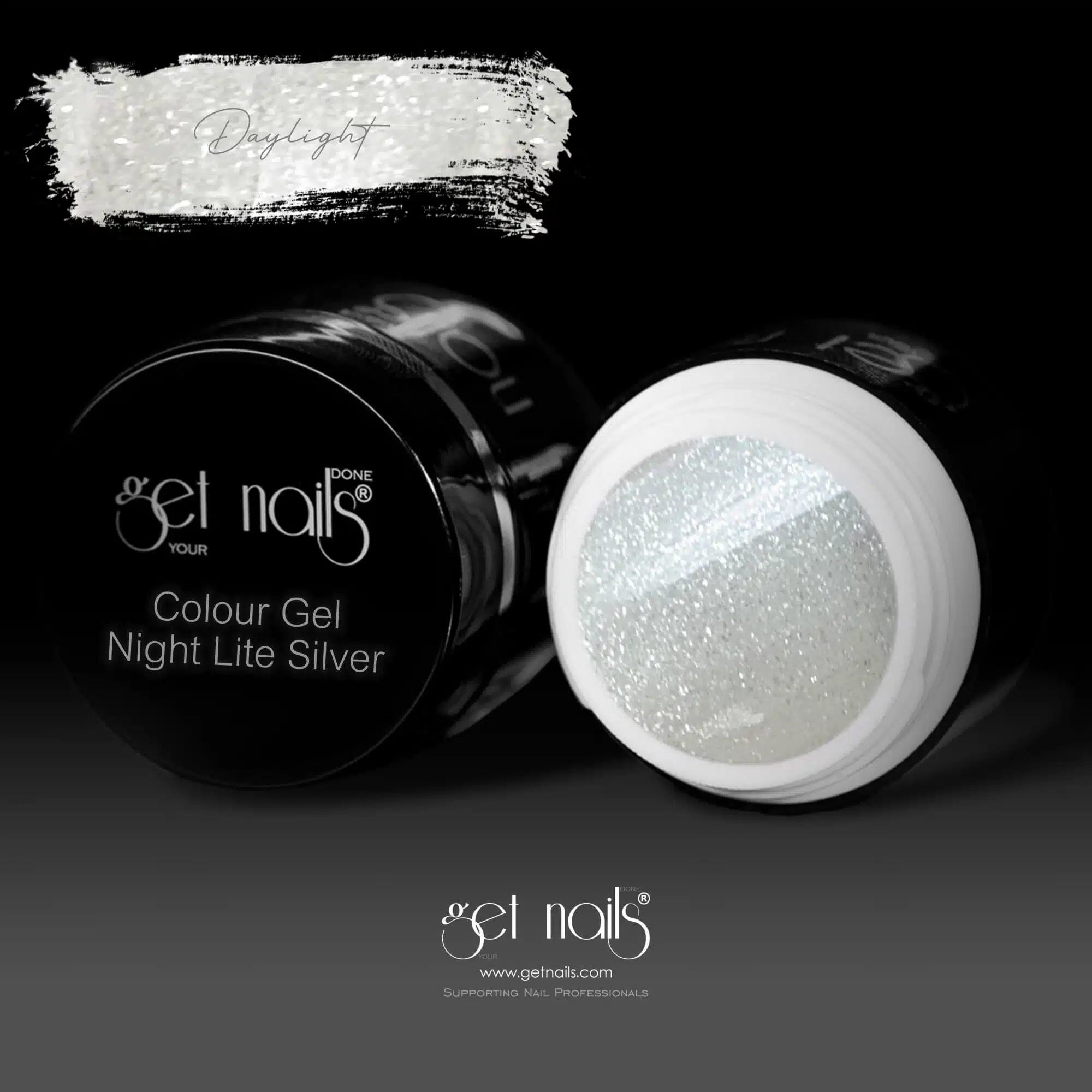 Get Nails Austria - Night Lite Color Gel Silver 5g daytime