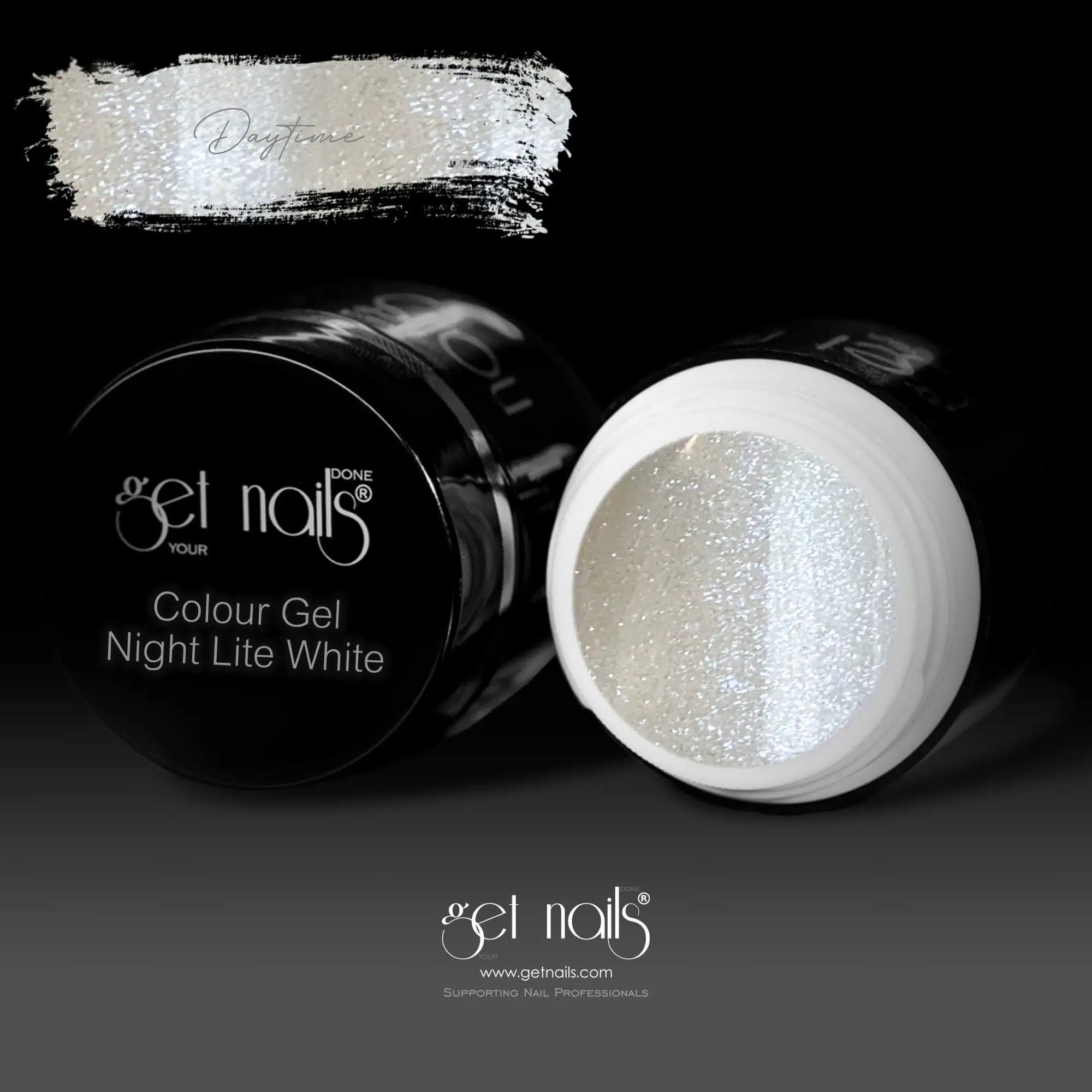 Get Nails Austria - Night Lite Color Gel White 5г дневное время