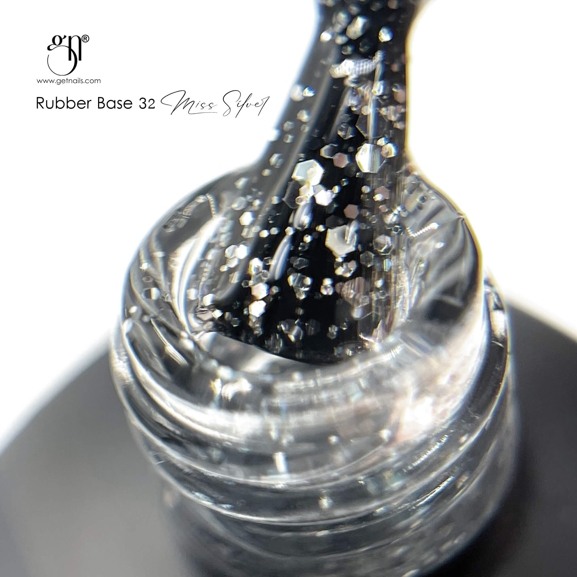 Get Nails Austria - GetLac Rubber Base 32 Miss Silver 15g B