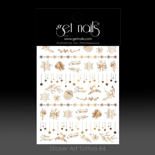 Get Nails Austria - Sticker Art Tattoo 64 Happy Holidays Gold