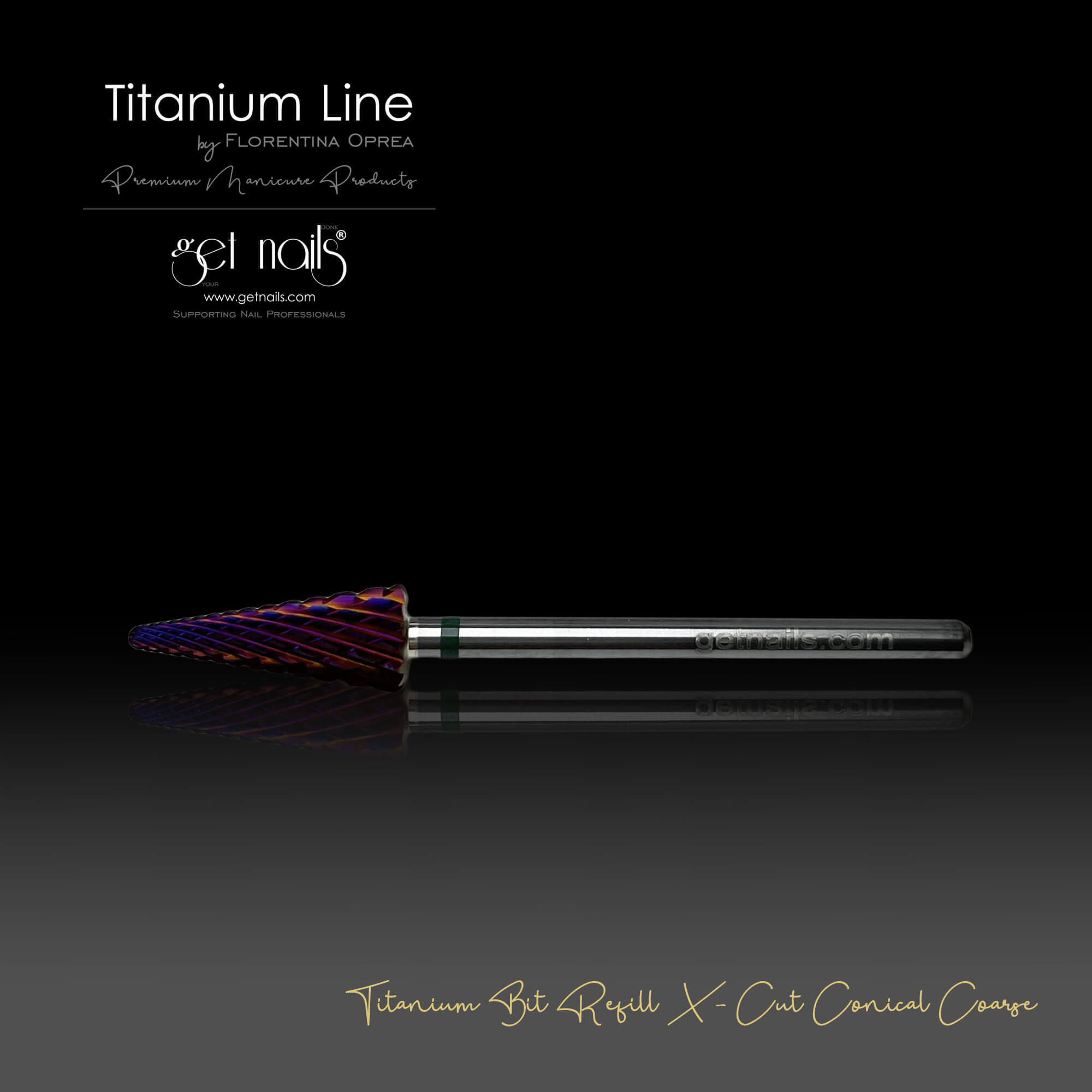 Get Nails Austria - Titanium Bit Refill X-Cut Conical Coarse