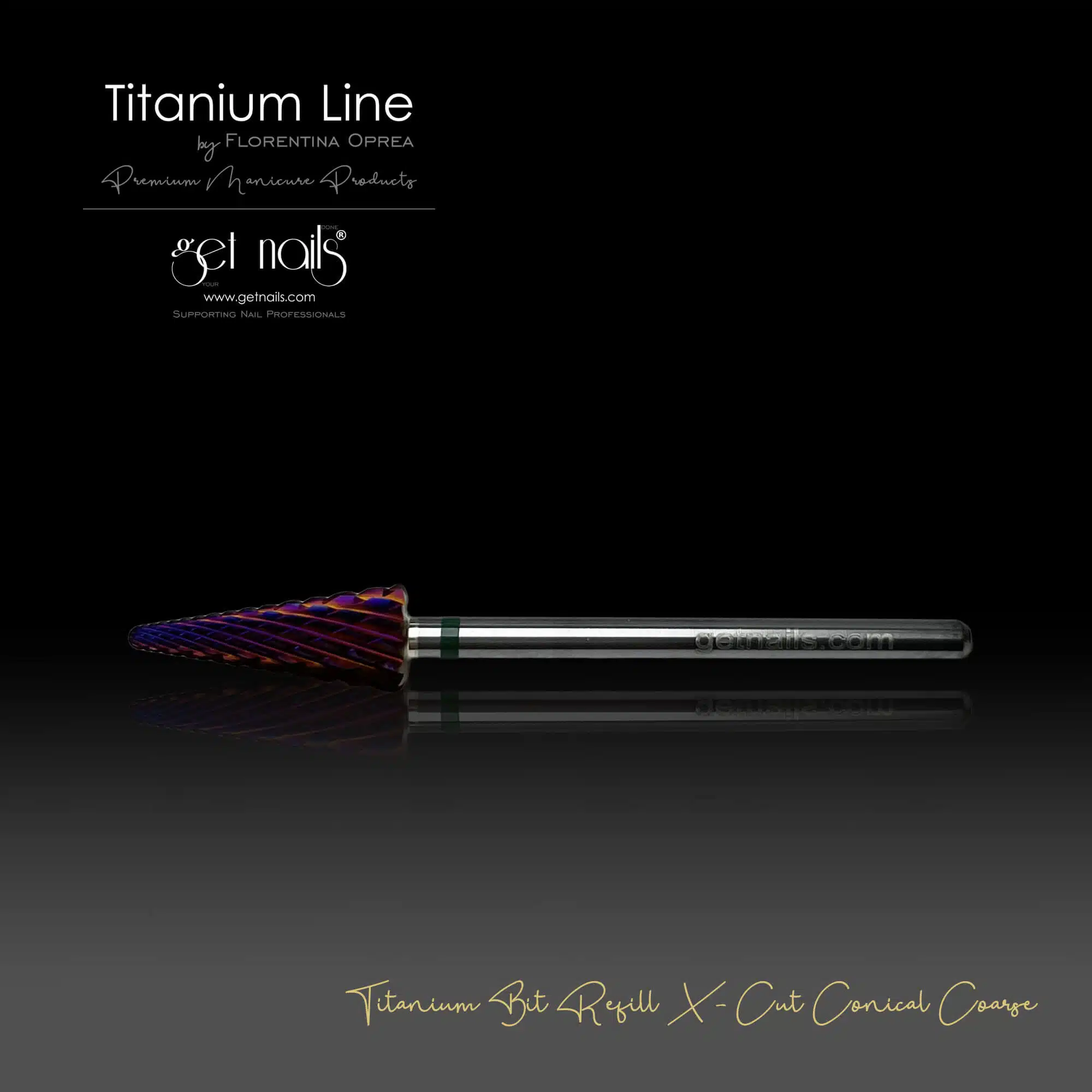 Get Nails Austria - Titanium Bit Refill X-Cut Conical Coarse